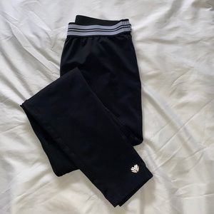 Ruched Knee Black Polyester Leggings